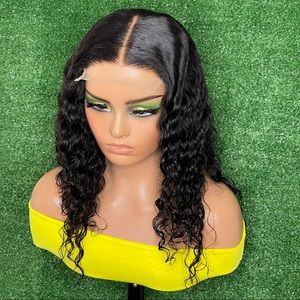 5x5 Transparent lace closure Human hair wig Curly
